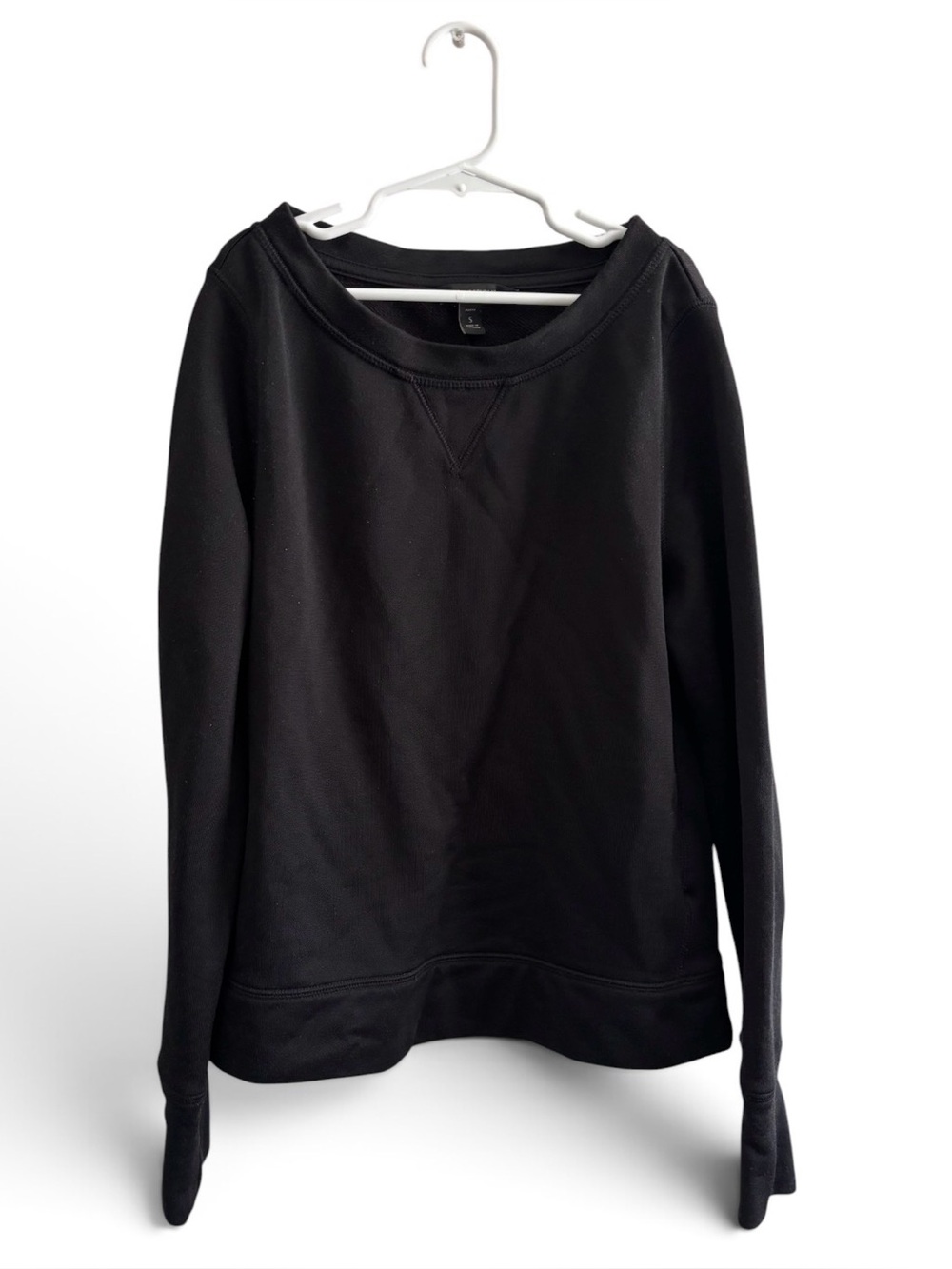 Banana Republic Petite S Black Crewneck Cotton Blend Sweatshirt